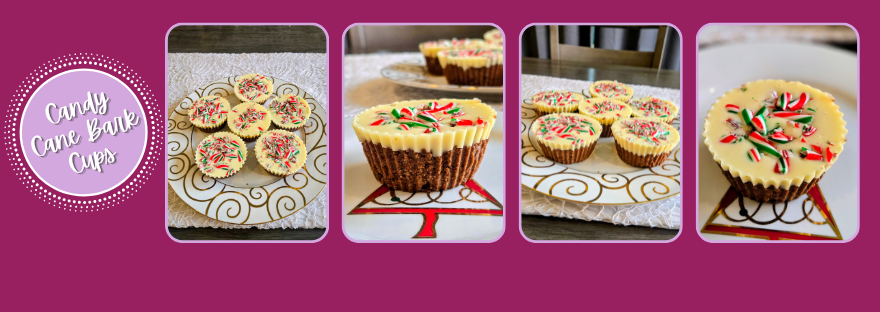 Candy Cane Bark Cups